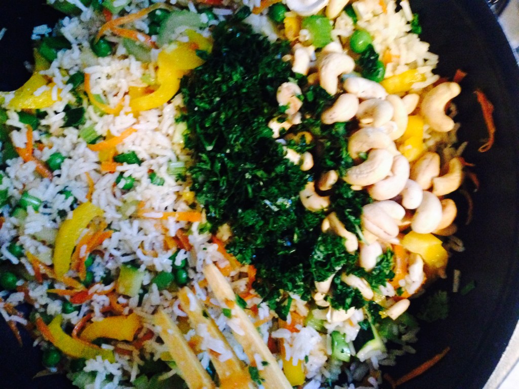 Adding nuts and herbs to mix